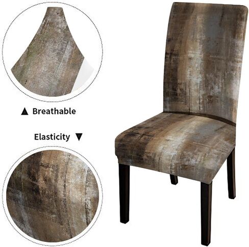TOMWISH Seat Covers for Dining Room Set of 6 Slipcovers Brown Abstract Art Stretch Spandex Dining Chair Slipcovers Removable Parson Chair Covers for Kitchen Hotel Restaurant Banquet Ceremony in Saudi Arabia