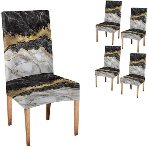 TOMWISH Seat Covers for Dining Room Set of 6 Slipcovers Brown Abstract Art Stretch Spandex Dining Chair Slipcovers Removable Parson Chair Covers for Kitchen Hotel Restaurant Banquet Ceremony in Saudi Arabia