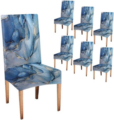 TOMWISH Seat Covers for Dining Room Set of 6 Slipcovers Brown Abstract Art Stretch Spandex Dining Chair Slipcovers Removable Parson Chair Covers for Kitchen Hotel Restaurant Banquet Ceremony in Saudi Arabia
