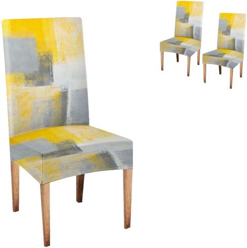 TOMWISH Seat Covers for Dining Room Set of 6 Slipcovers Brown Abstract Art Stretch Spandex Dining Chair Slipcovers Removable Parson Chair Covers for Kitchen Hotel Restaurant Banquet Ceremony in Saudi Arabia