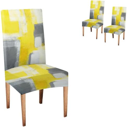 TOMWISH Seat Covers for Dining Room Set of 6 Slipcovers Brown Abstract Art Stretch Spandex Dining Chair Slipcovers Removable Parson Chair Covers for Kitchen Hotel Restaurant Banquet Ceremony in Saudi Arabia