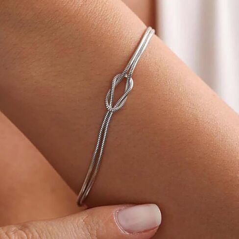 Knot Bracelet Matching Bracelets for Couples Dainty Gold Love Knot Bracelets Mother Daughter Knot Bracelet for Women Trendy in Saudi Arabia