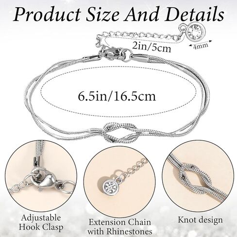 Grevosea Friendship Bracelets for Women, Love Knot Best Friend Bracelet with Greeting Card and Gift Bag Friendship Gifts for Women Bff Bestie Birthday Christmas Jewelry Gift in Saudi Arabia