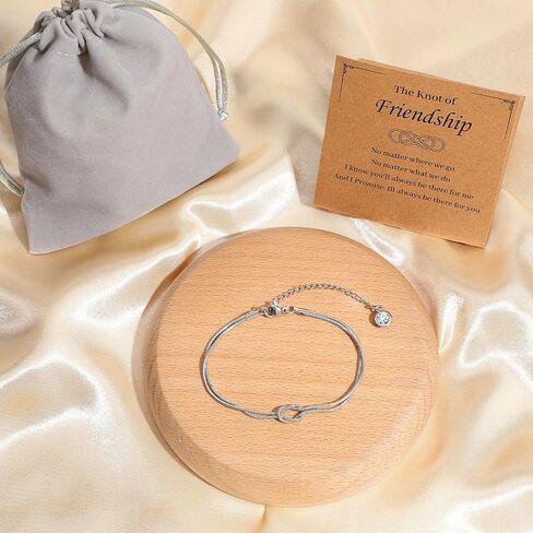Grevosea Friendship Bracelets for Women, Love Knot Best Friend Bracelet with Greeting Card and Gift Bag Friendship Gifts for Women Bff Bestie Birthday Christmas Jewelry Gift in Saudi Arabia