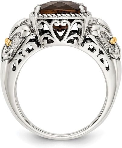 Jewels By Lux Sterling Silver w/14K Gold Smoky Quartz Ring in Saudi Arabia