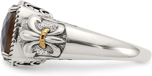 Jewels By Lux Sterling Silver w/14K Gold Smoky Quartz Ring in Saudi Arabia