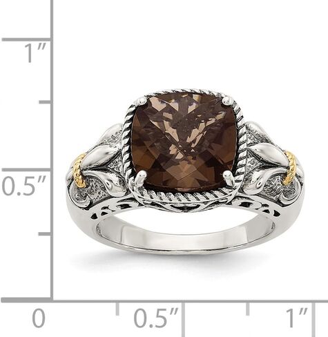Jewels By Lux Sterling Silver w/14K Gold Smoky Quartz Ring in Saudi Arabia