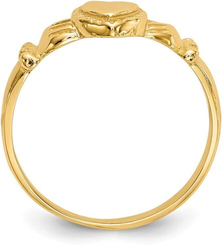 Solid 14K Yellow Gold Polished Ladies Claddagh Ring in Saudi Arabia