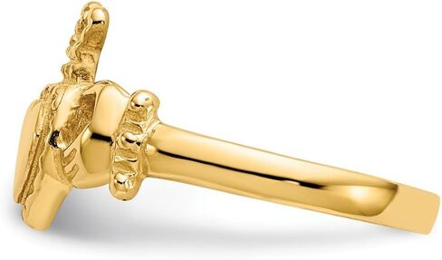 Solid 14K Yellow Gold Polished Ladies Claddagh Ring in Saudi Arabia