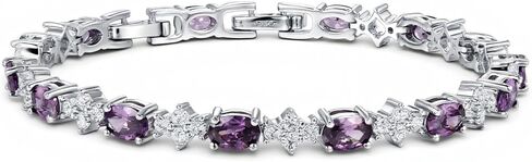 Tennis Birthstone Bracelets Sterling Silver Bracelets Charm Jewelry Birthday Gifts for Women,Girlfriend,Wife,Mom - Graduation, Friendship,Birthday, Anniversary in Saudi Arabia