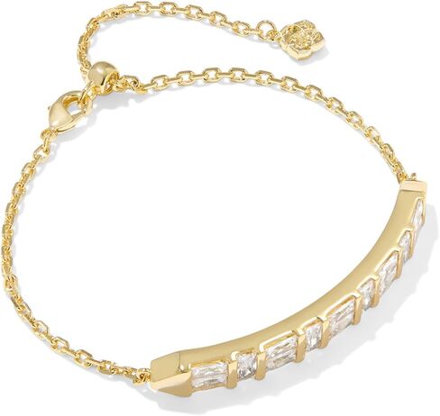 Kendra Scott Womens Jamie Delicate Chain Bracelet Gold White Cz One Size, in Saudi Arabia