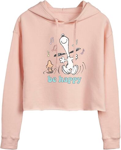 HYBRID APPAREL - Peanuts - Be Happy Snoopy And Woodstock - Ladies Cropped Hoodie in Saudi Arabia