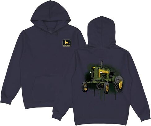 John Deere Mens Drip Ink Tractor Hoodie Sweatshirt in Navy Blue in Saudi Arabia