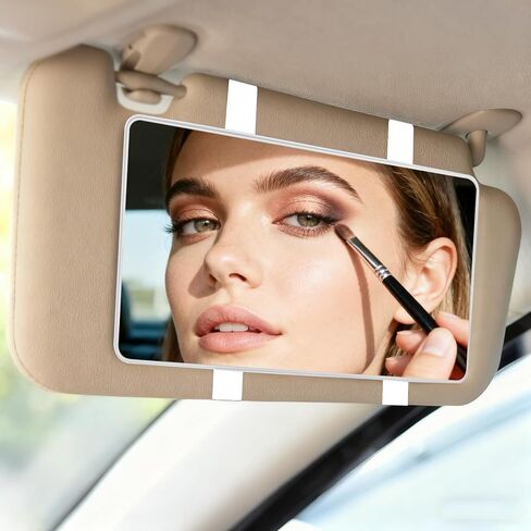 Car Sun Visor Vanity Mirror,Rechargeable Universal Makeup Mirror with 3 Light Modes & 60 LEDs - Dimmable Clip-on Rear View Sun-Shading Makeup in Kuwait