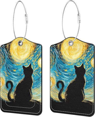 2 Pack PU Leather Luggage Tags for Suitcases, Privacy Protection Cover with Stainless Steel Loop and Address Card, Travel Cruise Essentials (Yellow Flower) in Saudi Arabia