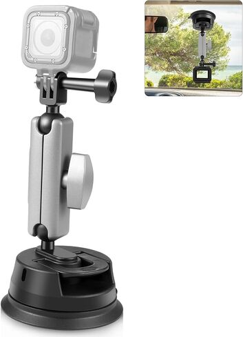 حامل كوب شفط لجبل GoPro ، حبل كاميرا السيارة مع حامل كاميرا الزجاج الأمامي ، حامل كاميرا السيارة متوافق مع GoPro Hero Series/DJI Osmo Action وكاميرات الحركة الأخرى in Kuwait
