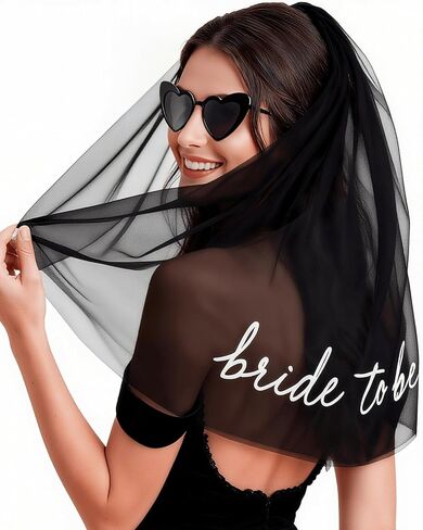 Bride to Be Embroidered Veil with Heart Sunglasses - Bachelorette Party Favors, Bridal Shower Decorations in Saudi Arabia
