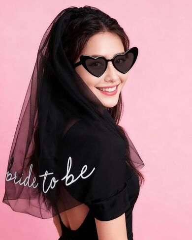 Bride to Be Embroidered Veil with Heart Sunglasses - Bachelorette Party Favors, Bridal Shower Decorations in Saudi Arabia