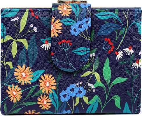 محفظة جوليا بوكستون النسائية RFID مع 16 فتحة للبطاقات وجيب للعملات المعدنية، منظم محفظة ثلاثي الطي، نسيم الحديقة in Kuwait