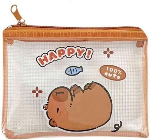 Key Earphone Organizer Portable Credit Card Holder Cartoon Transparent Capybara Coin Purse Coin Pouch Capybara Storage Bag Capybara Wallet(02) in Saudi Arabia