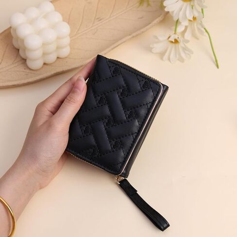 Wallet Women, Cute Ladies Girls Wallet, Love Heart Trifold Wallets Woman Business Credit Card Holder with Zipper Purse (Black) in Saudi Arabia