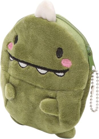 Generic 1Pcs Money Pouch Dinosaur Design Coin Purse Plush Material Green 10x12cm in Saudi Arabia