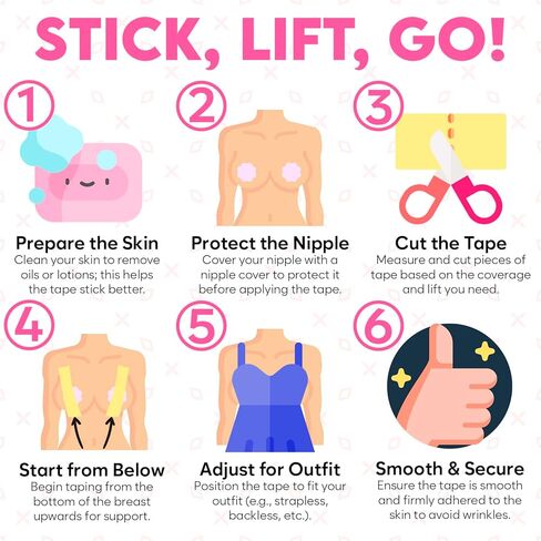 Boob Tape with Silicone Nipple Covers – Breast Lift Tape for Women – Invisible Boobtape Push Up Support – Body Tape for Strapless Dresses, Backless Tops & Deep V Outfits – Beige in Saudi Arabia