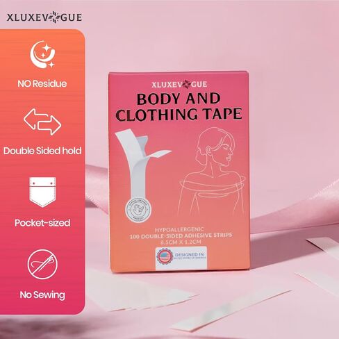 Double Sided Body and Clothing Tape, Skin Friendly Extra Adhesive Dress Fashion Tape for All Fabric Types in Saudi Arabia