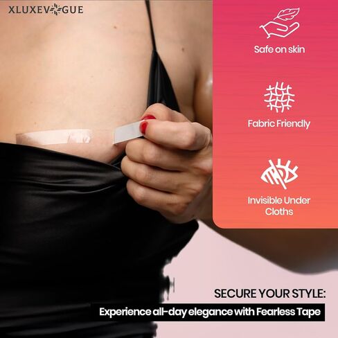 Double Sided Body and Clothing Tape, Skin Friendly Extra Adhesive Dress Fashion Tape for All Fabric Types in Saudi Arabia