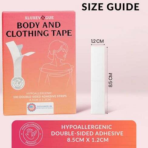 Double Sided Body and Clothing Tape, Skin Friendly Extra Adhesive Dress Fashion Tape for All Fabric Types in Saudi Arabia