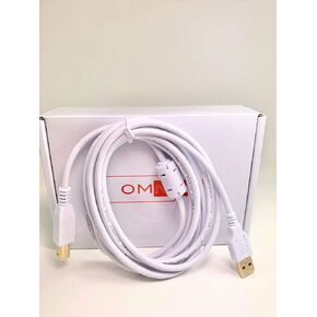 OMNIHIL 8FT-White High Speed USB Cable Compatible with Pioneer DJ DDJ-1000 4-Deck rekordbox DJ Controller