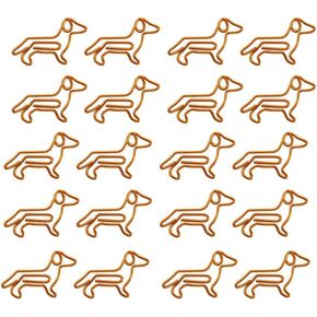 20Pcs Small paperclips Orange,Orange Cute Small Paper Clips,Dachshund Shaped Paper Clips,Cute Paperclips Bookmarks Planner Clips,Office Supplies Gifts Binder and Paper Clips for Women Men