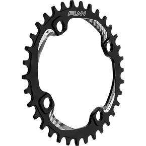 Funn Solo Narrow Wide Chainring for 9 10 11 12 Speed Chain, Fits 104mm BCD Interface Crankset, Single Speed Bike Chain Ring for MTB, BMX Bike, Gravel Bike and Road Bike (34T, Black)