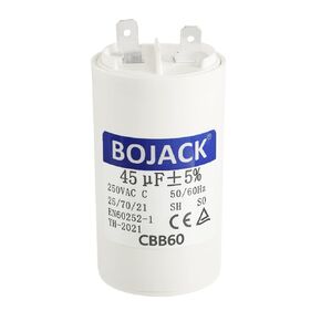 BOJACK 45uf 45MFD uF CBB60 Washer Run Capacitor Motor Run Capacitor Frequency 50/60Hz 250VAC 250V Stud for Washer Pump and Motors