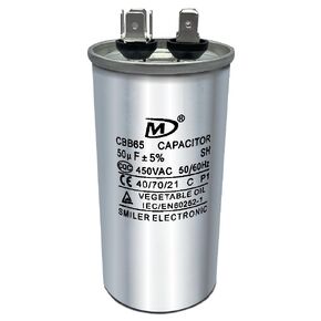 CBB65 50 uF 450 VAC 5% 50 MFD Round Run Start for HVAC and AC Motor, Fan, Cool or Heat Pump Capacitor