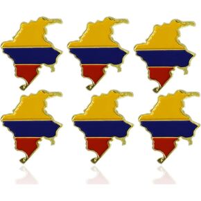 6/12/50/100 Pack-Colombia Flag Map Pins Bulk -1" Metal Patriotic Colombian Lapel Pins Badge Souvenir For Hat Bag Travel Gifts