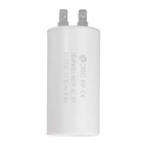 uxcell CBB60 Run Capacitor 16uF 450V AC Double Insert 50/60Hz Cylinder 72x40mm White for Air Compressor Water Pump Motor