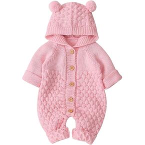 Ziyunlong Baby Boy Romper Girls Bodysuit Knitted Hooded Jumpsuit Newborn Kids Cute Toddler Clothes