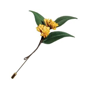 Harukasnow brooch pin Men's flower lapel pin Osmanthus flower buttoniere Suit pin Handmade brooch