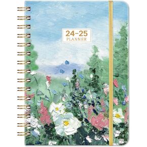 2025 Planner - 6.3" x 8.4" Planner 2025 Weekly and Monthly, JAN.2025 - DEC.2025, Planner 2025 with Tabs, Sturdy Cover, Premium Paper, Back Pocket, Twin-wire Binding