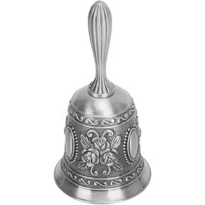 Hand Bell with Zinc Alloy Plating Silver Retro Handbell for Dinner Room Class Bar Service or Home Events Decoration in Saudi Arabia