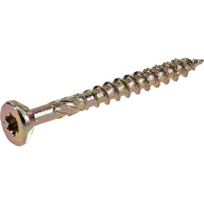 Power Pro 48580 Wood Screws, #8 x 1-3/4, Premium Star Drive Indoor Cabinet Screws, Gold Yellow Zinc, 1lb Box