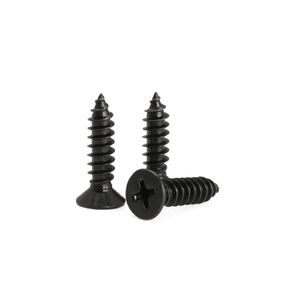 M3 x 1/4“ Wood Screws, Self-Tapping Phillips Drive Small Screws, Flat Head Small Wood Screws Made of Carbon Steel, Suitable for Wood Furniture and Drywall 100pcs.(6mm)