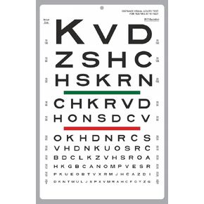 Cosmid Snellen Visual Acuity Eye Chart for 10 Feet 14 x 9 Inches Pack 1
