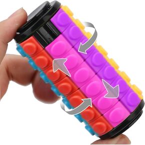 BananMelonBM Rotate and Slide Puzzle, Finger Spinner Puzzle, Fidget Toys, Decompression Toy, 8 Colors,7 Layers, Educational Sensory Toy for Kids Adults (8 Colors X (6 Layers + 4 Layers + 8 Layers))