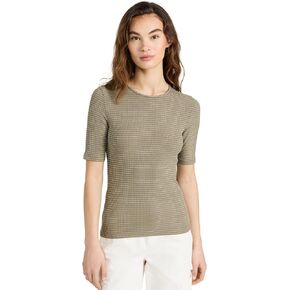Vince Women's Striped Elbow Sleeve Crew Tee