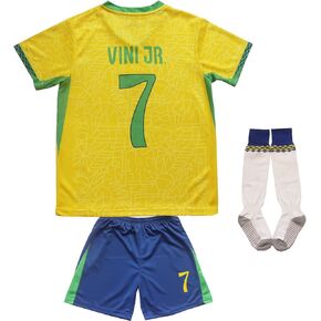 WINKIZIL 2024 البرازيل #7 كوبا أمريكا فيني هوم للأطفال لكرة القدم كرة القدم جيرسي السراويل مجموعة أحجام الشباب in Kuwait