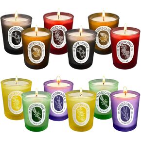 Scented Candles Gift Set of 12 Pack, Glass Jar Candles for 6 Scented, Long Lasting Soy Wax Aromatherapy Candle Set, Best Gifts with Gift Box for Every One