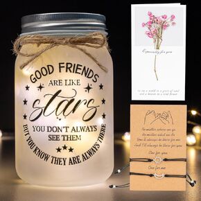 Best Friends Birthday Gifts for Women, Friendship Gifts for Women, Unique Friendship Gifts for Bestie Women Friends Soul Sister, Female Friend Besties, Mason Jar Lights Home Decoration