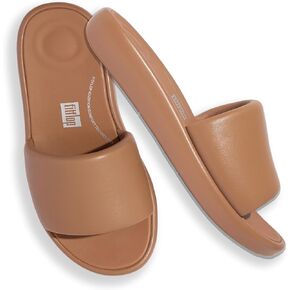FitFlop Women's iQushion D-Luxe Padded Leather Slides Sandals